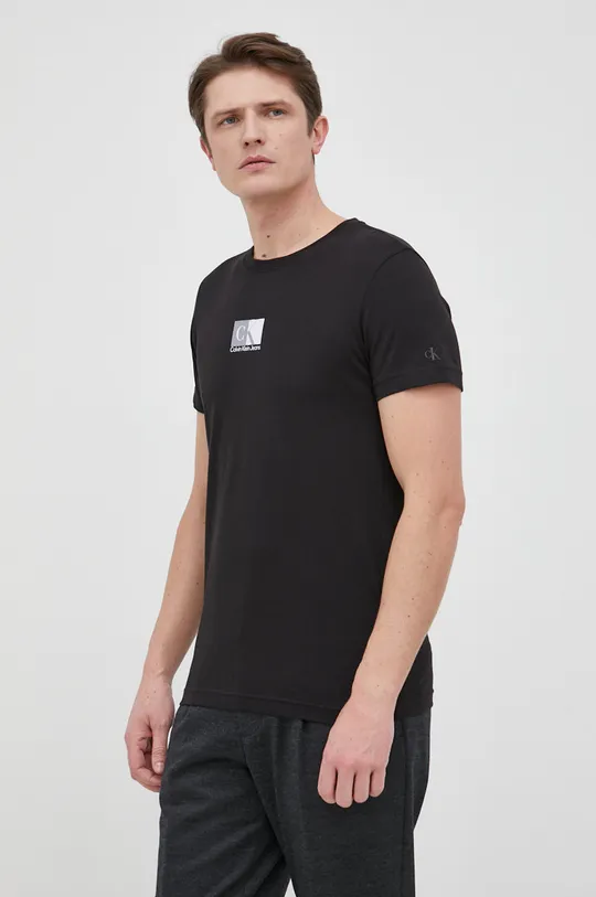 czarny Calvin Klein Jeans T-shirt bawełniany J30J319712.PPYY