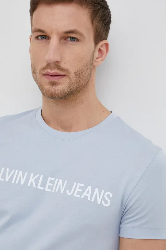 μπλε Calvin Klein Jeans - Βαμβακερό μπλουζάκι