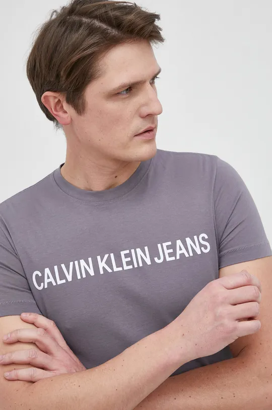 szary Calvin Klein Jeans T-shirt bawełniany J30J307856.PPYY