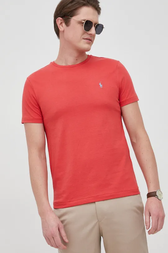 czerwony Polo Ralph Lauren t-shirt bawełniany 710671438248