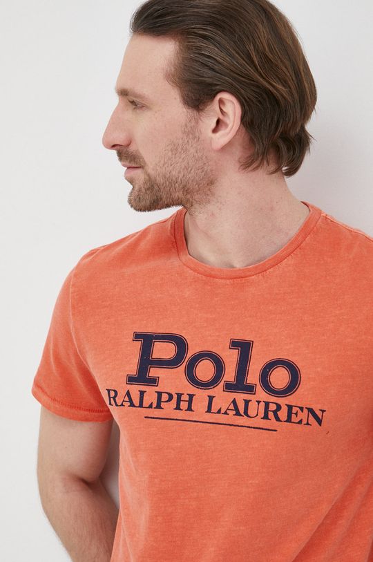 oranžová Bavlněné tričko Polo Ralph Lauren Pánský