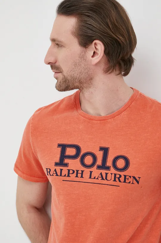 oranžová Bavlnené tričko Polo Ralph Lauren Pánsky