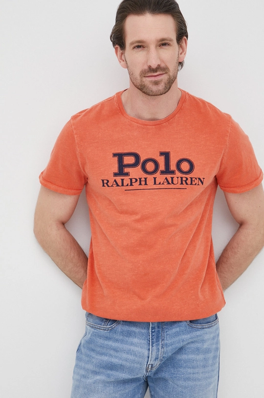 oranžová Bavlnené tričko Polo Ralph Lauren