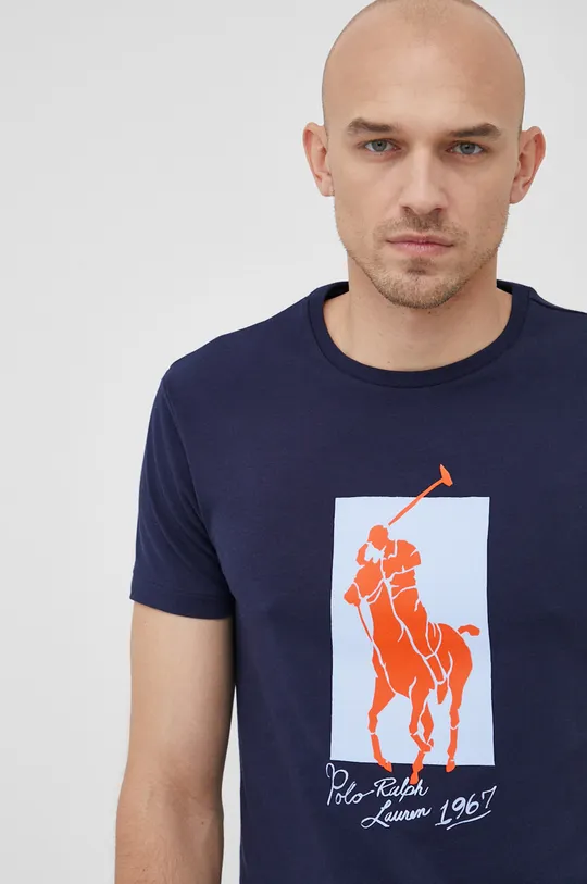 granatowy Polo Ralph Lauren T-shirt bawełniany 710857311002
