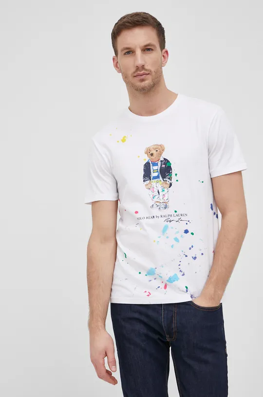 λευκό Polo Ralph Lauren - Βαμβακερό μπλουζάκι