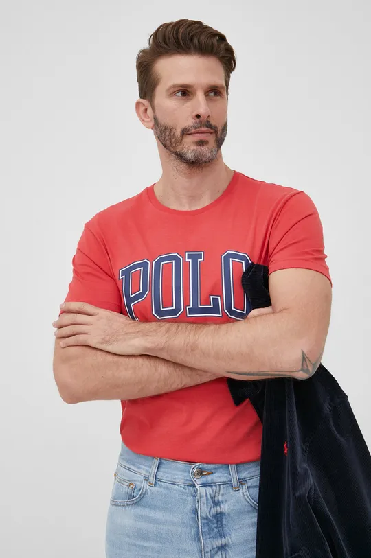 κόκκινο Βαμβακερό μπλουζάκι Polo Ralph Lauren