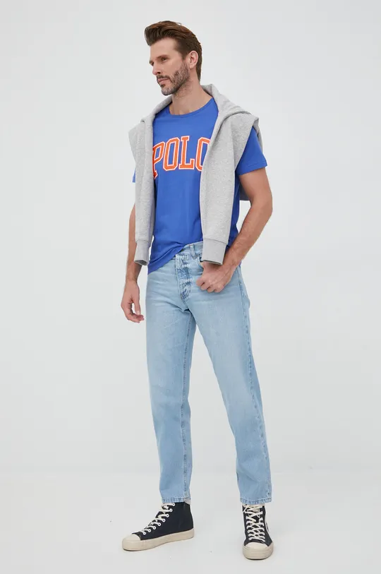 Polo Ralph Lauren t-shirt bawełniany 710858957007 niebieski