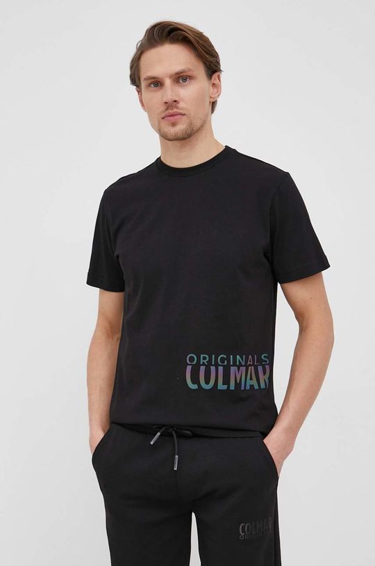 czarny Colmar t-shirt bawełniany Męski