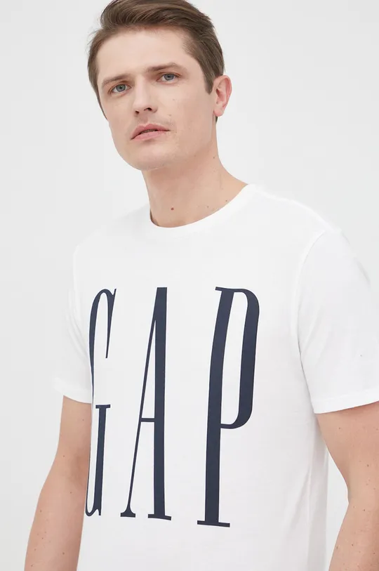 λευκό Βαμβακερό μπλουζάκι GAP