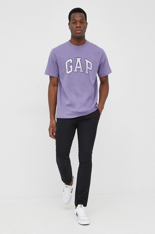 GAP t-shirt bawełniany fioletowy