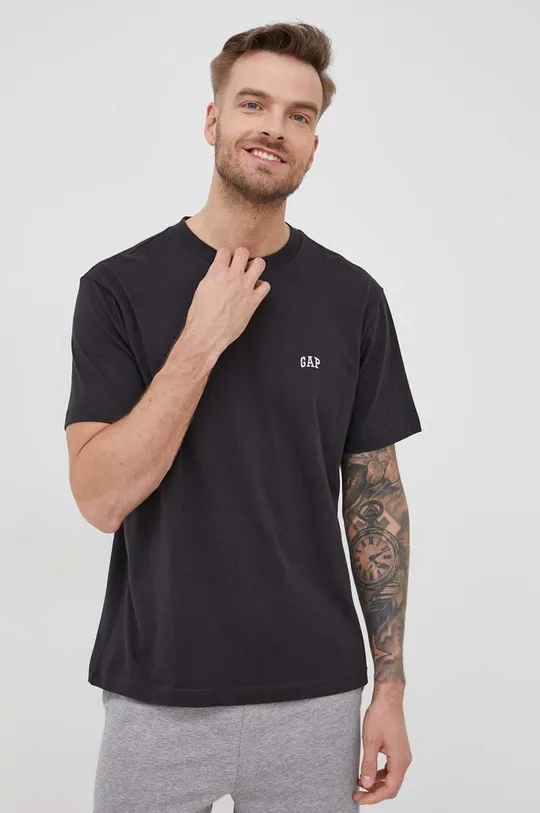 czarny GAP t-shirt bawełniany