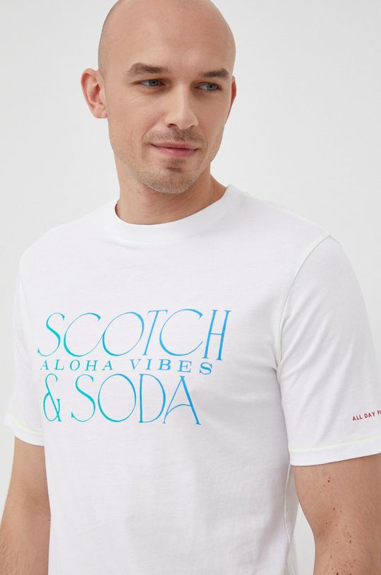 bílá Bavlněné tričko Scotch & Soda