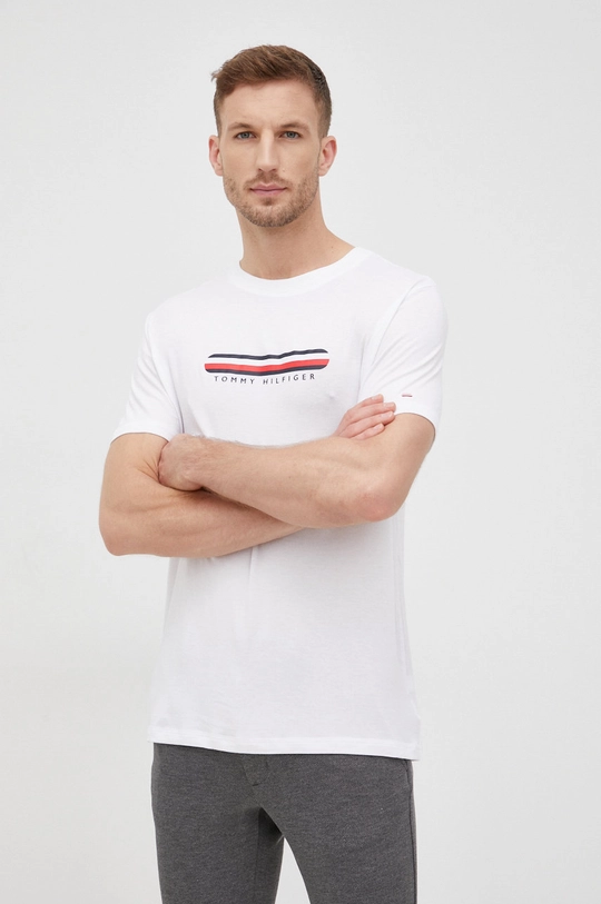 bela T-shirt Tommy Hilfiger Moški