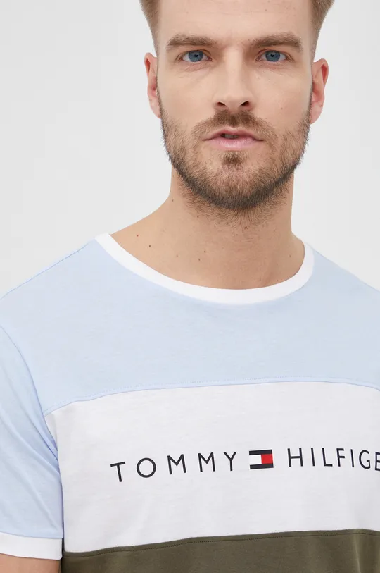 μπλε Βαμβακερό μπλουζάκι Tommy Hilfiger