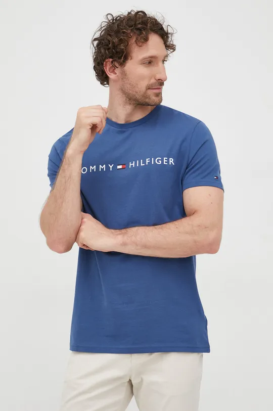 блакитний Бавовняна футболка Tommy Hilfiger Чоловічий