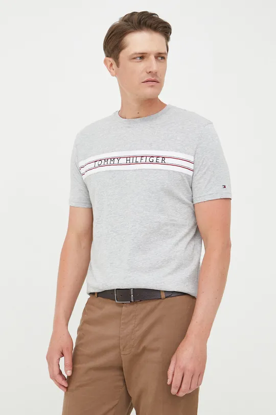 γκρί Βαμβακερό μπλουζάκι Tommy Hilfiger