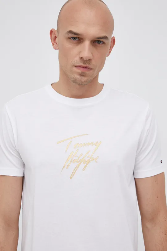bijela Pamučna majica Tommy Hilfiger Muški
