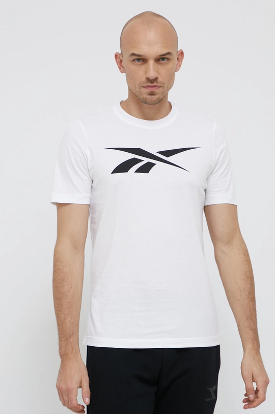 biały Reebok T-shirt bawełniany HD3997