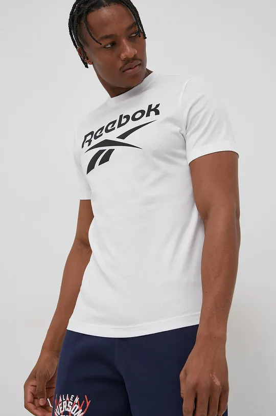 biały Reebok T-shirt bawełniany HD4218 Męski