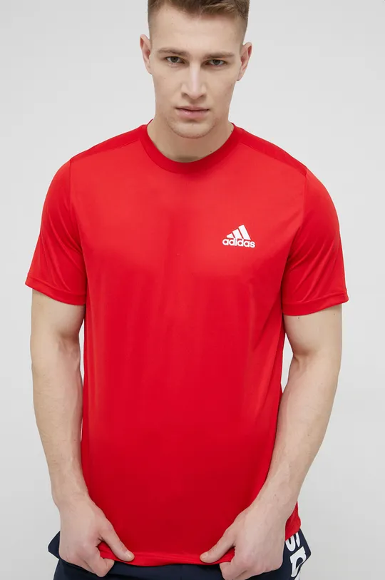piros adidas edzős póló GM2108 Férfi