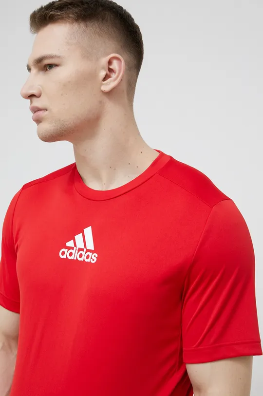 czerwony adidas T-shirt treningowy M 3S BACK TEE SCARLE GM4318