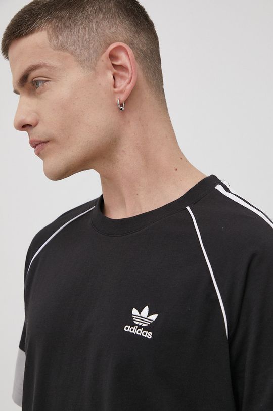 čierna adidas Originals - Bavlnené tričko HC2088 Pánsky