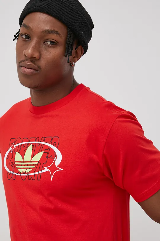 червоний Бавовняна футболка adidas Originals HC2115