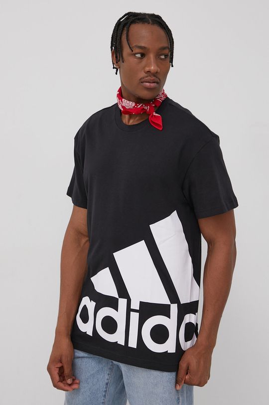 czarny adidas T-shirt bawełniany HE1830 Męski