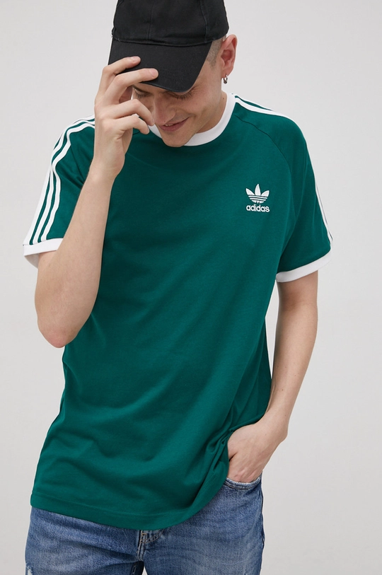 зелений adidas Originals - Бавовняна футболка HE9546 Чоловічий