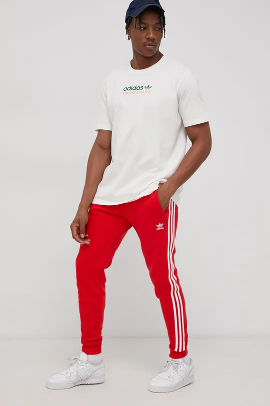 adidas Originals bombažna majica bež