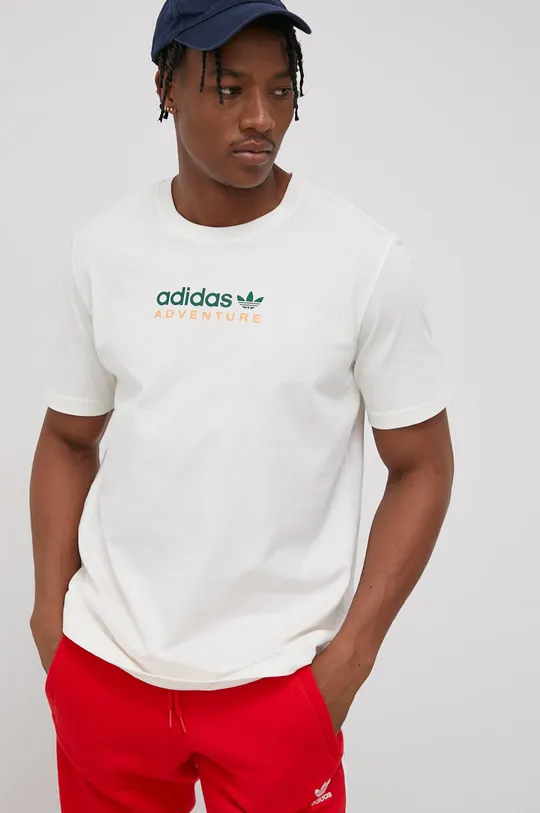 beżowy adidas Originals T-shirt bawełniany HF4773