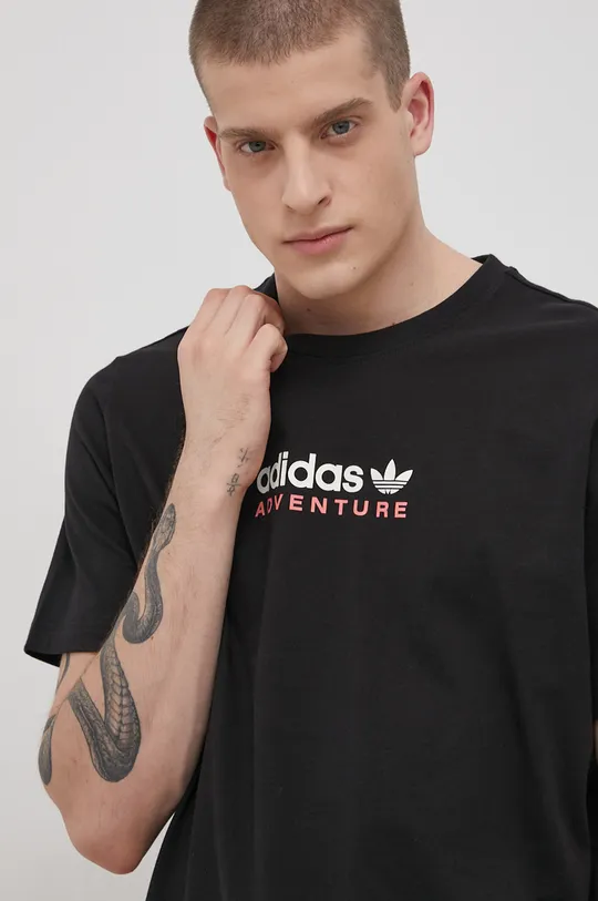 czarny adidas Originals T-shirt bawełniany HF4775
