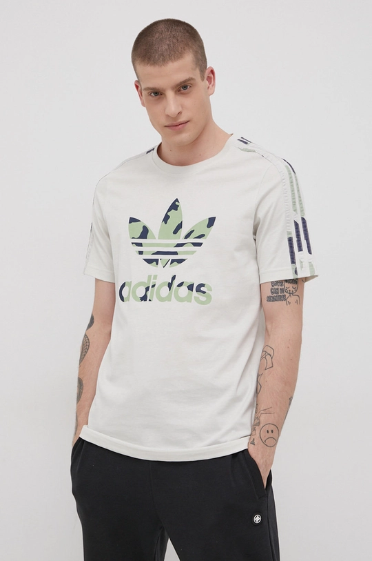 adidas Originals T-shirt bawełniany HF4889 beżowy