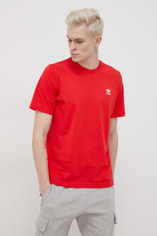 czerwony adidas Originals T-shirt bawełniany HG3906 Męski