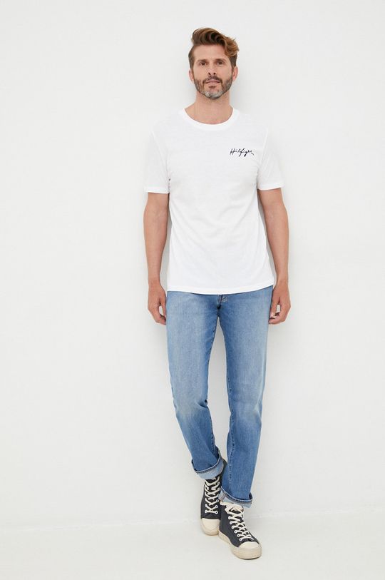 Bavlněné tričko Tommy Hilfiger bílá