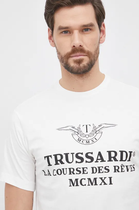bijela Pamučna majica Trussardi