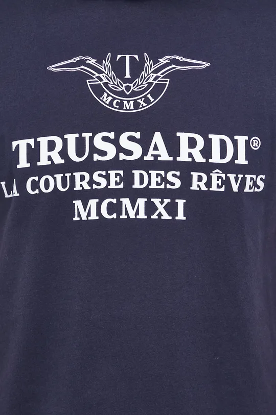 granatowy Trussardi T-shirt bawełniany