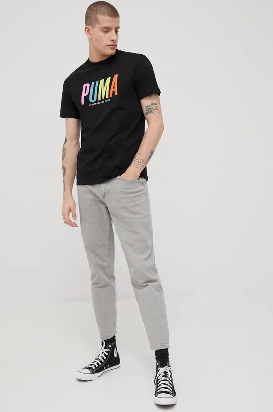 Puma t-shirt bawełniany 533623 czarny