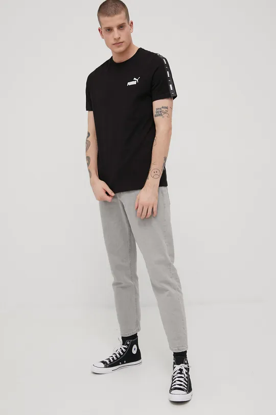 Puma t-shirt bawełniany czarny