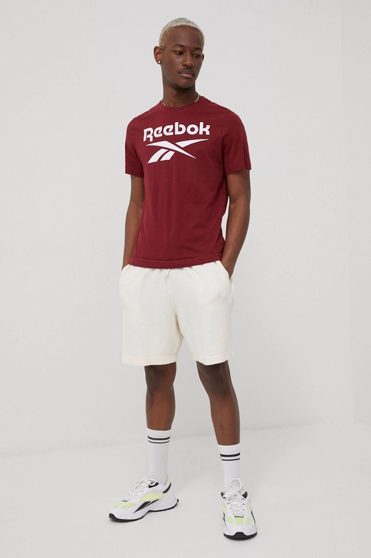 Bavlnené tričko Reebok HF0771 burgundské