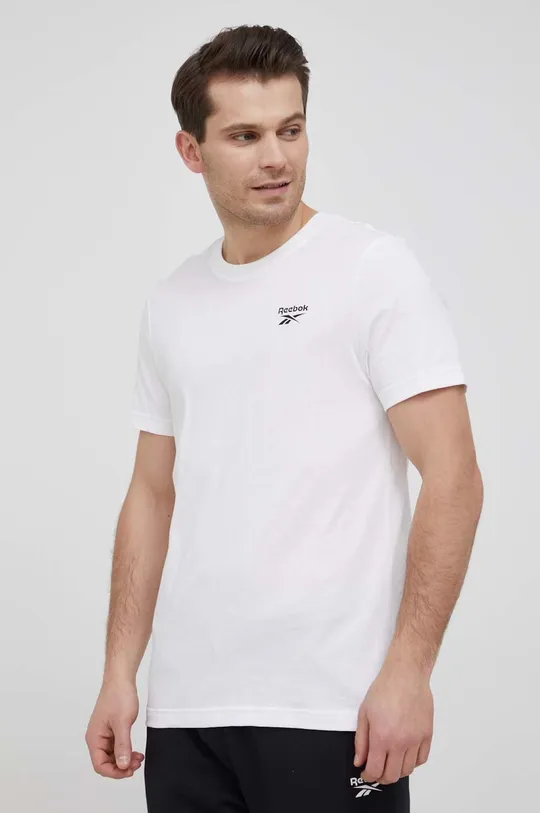 Βαμβακερό μπλουζάκι Reebok IDENTITY λευκό