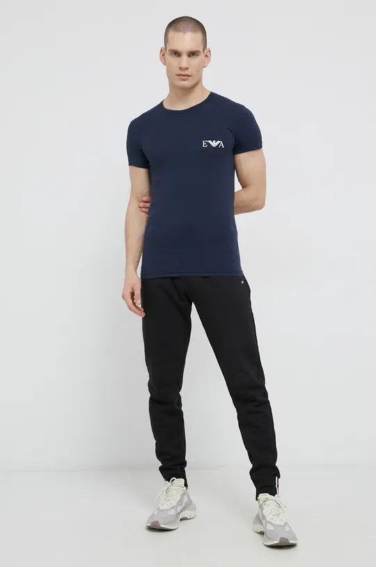 Μπλουζάκι Emporio Armani Underwear (2-pack) σκούρο μπλε