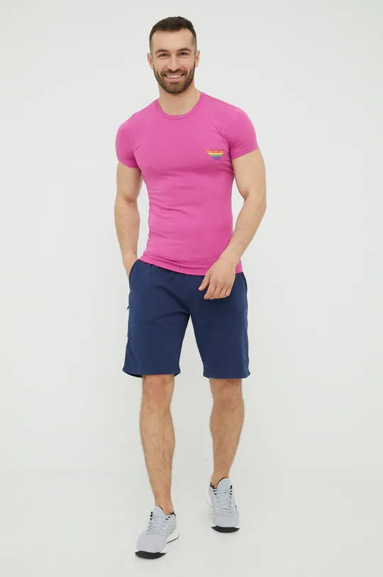 Μπλουζάκι Emporio Armani Underwear ροζ