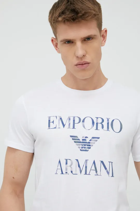белый Хлопковая футболка Emporio Armani Underwear