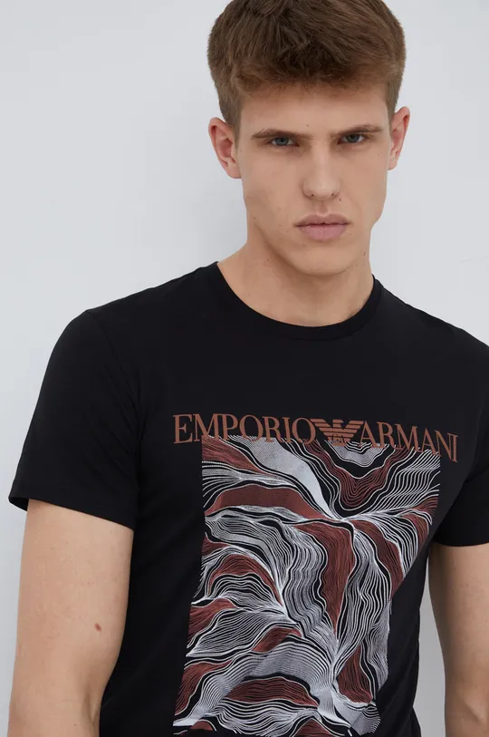 чёрный Хлопковая футболка Emporio Armani Underwear Мужской