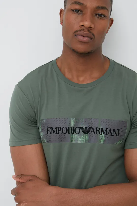 πράσινο Βαμβακερό μπλουζάκι Emporio Armani Underwear