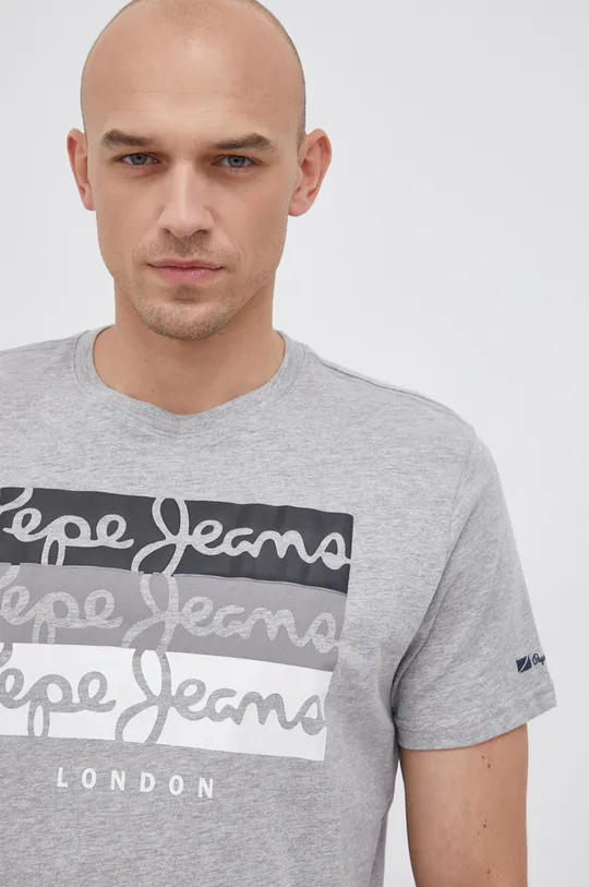 szary Pepe Jeans T-shirt Abaden