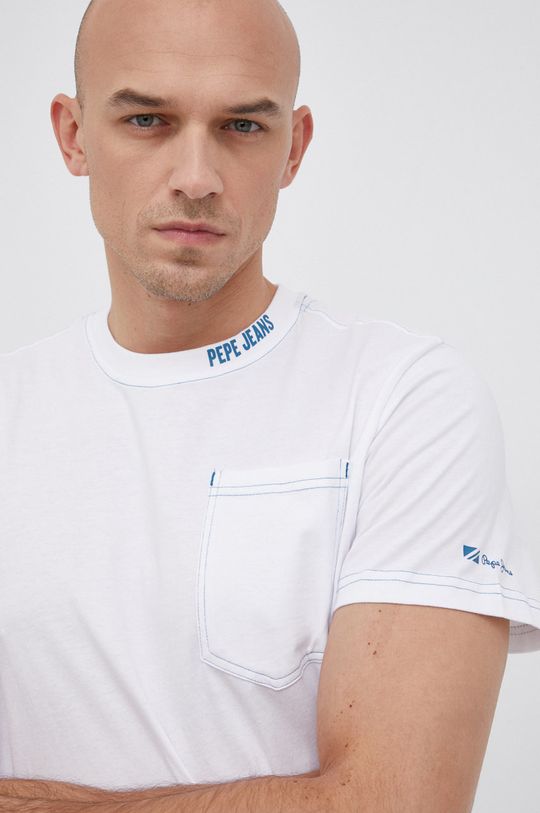 biały Pepe Jeans T-shirt bawełniany Arav Męski