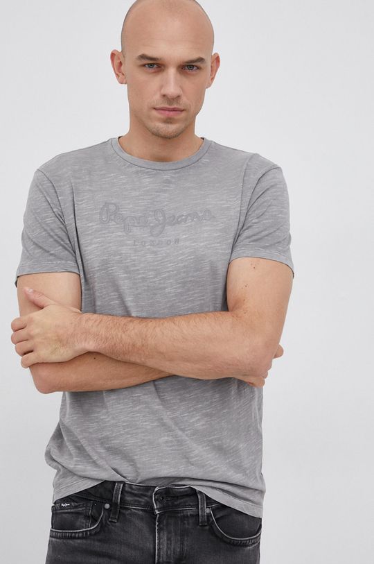 szary Pepe Jeans T-shirt bawełniany Horst Męski