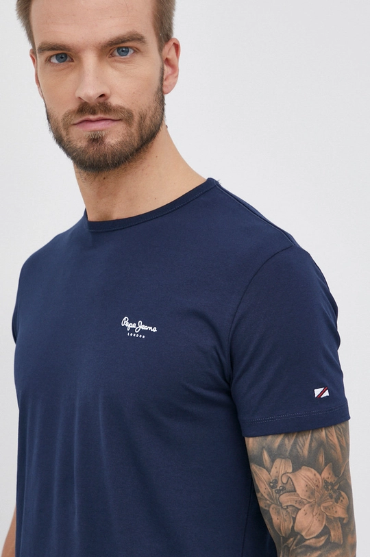 σκούρο μπλε Μπλουζάκι Pepe Jeans ORIGINAL BASIC 3 N Ανδρικά